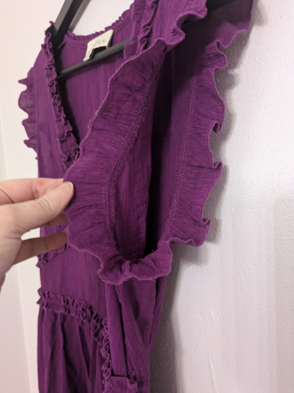 Pinch Purple Ruffle Tiered V-Neck Midi Dress - Picture 4 of 6